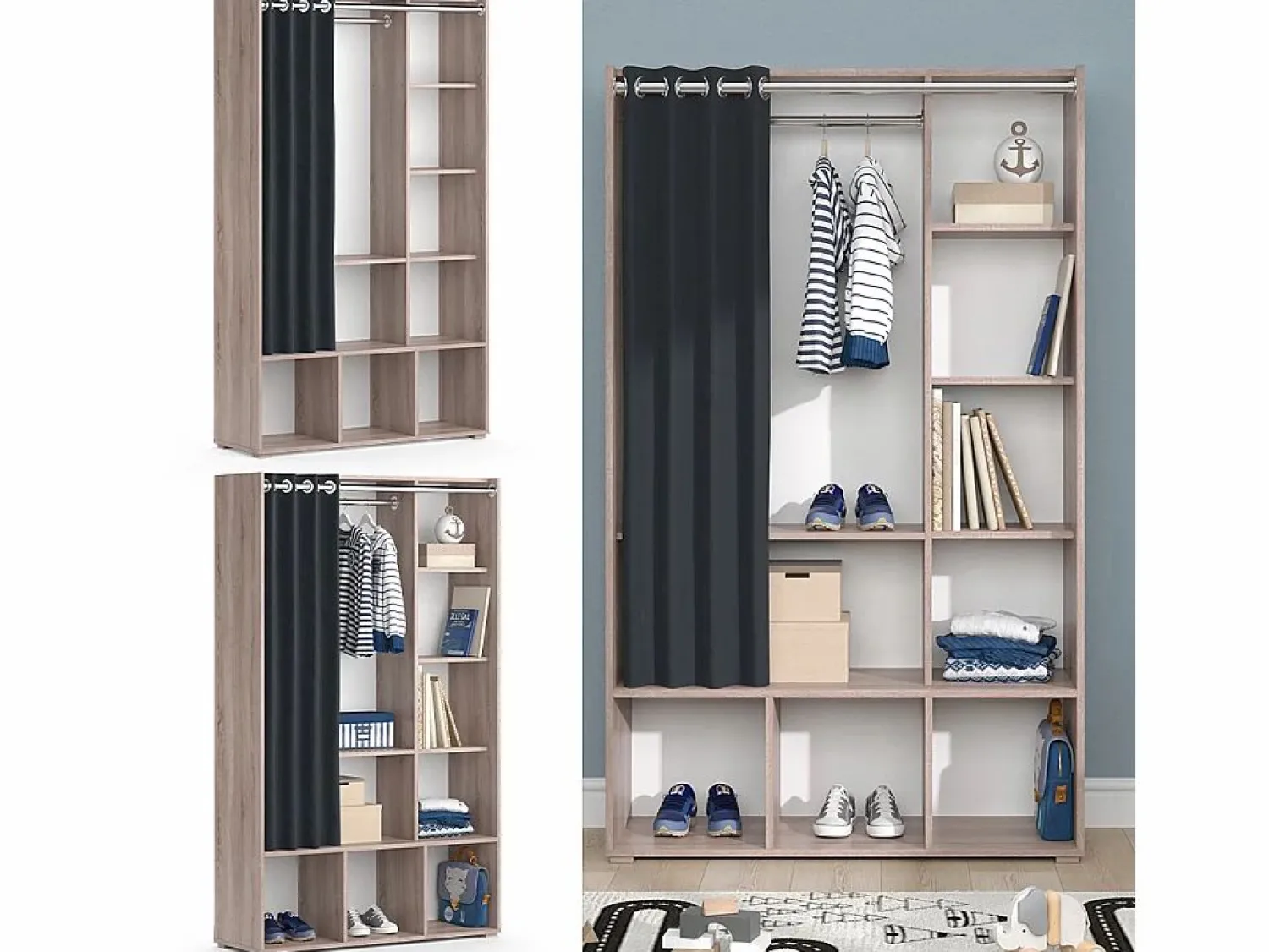 Best Vicco Armario de ropa para niños sonoma 105.8x38x178.1 luigi Color natural claro