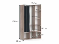 Best Vicco Armario de ropa para niños sonoma 105.8x38x178.1 luigi Color natural claro