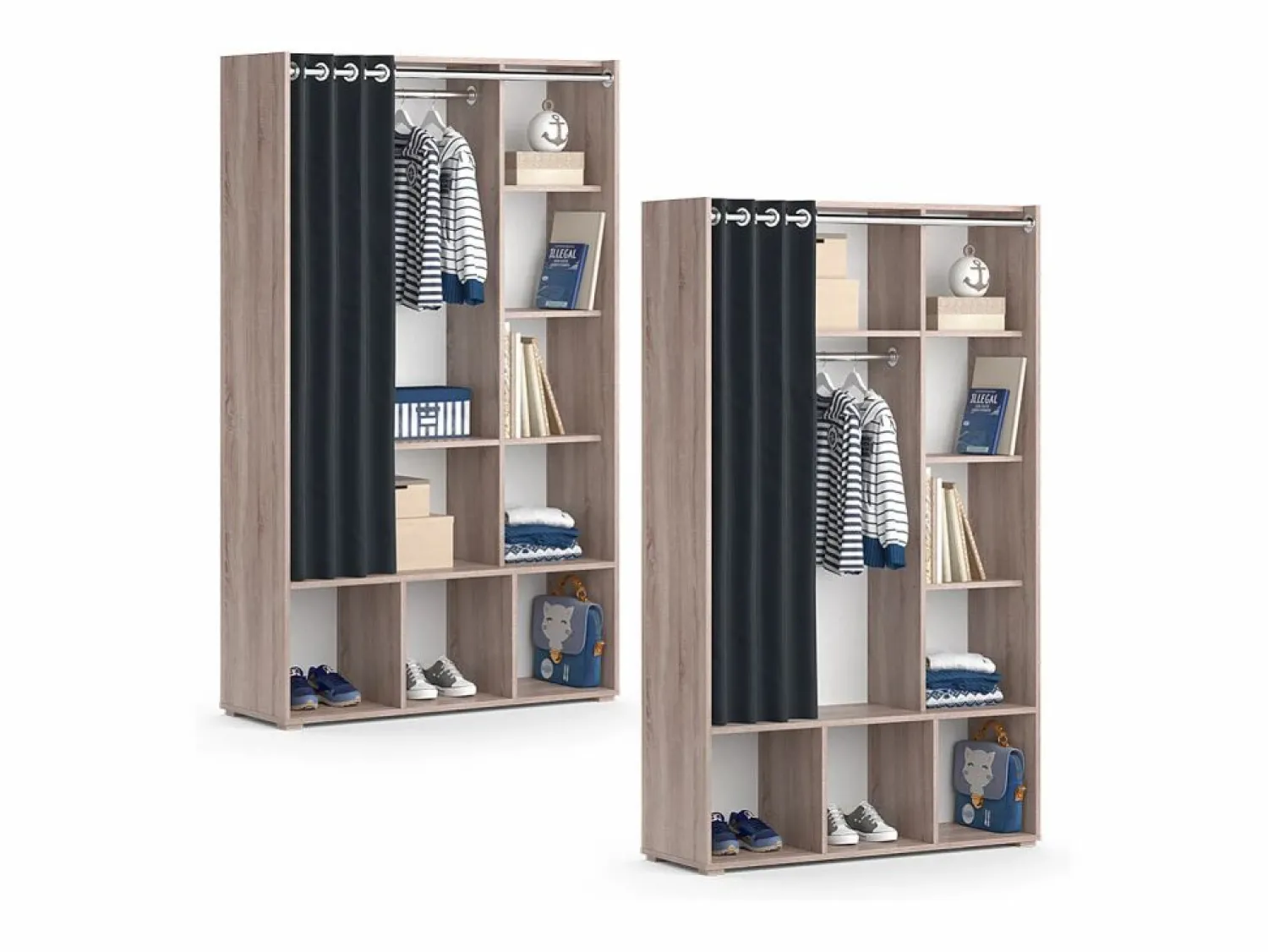 Best Vicco Armario de ropa para niños sonoma 105.8x38x178.1 luigi Color natural claro
