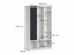 Online Vicco Armario de ropa para niños 105.8x38x178.1 luigi Blanco