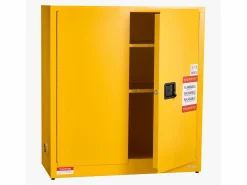 Sale Armario de Seguridad SucceBuy para Productos Inflamables de 110 L 109,2 x 46 x 118 cm, Armario Cortafuegos para Líquidos Inflamables, en Acero Laminado Amarillo