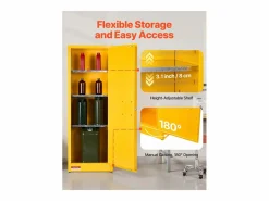 New Armario de Seguridad SucceBuy para Productos Inflamables de 87 L 59 x 46 x 165,1 cm, Armario Cortafuegos para Líquidos Inflamables en Acero Laminado Armario Oficina