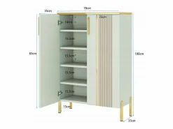 Clearance Armario de zapatos con 2 puertas, 70 x 35 x 100 cm, con 6 niveles y estantes ajustables, para 22 pares de zapatos Zapatero|Mueble De Almacenaje