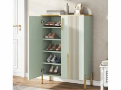 Clearance Armario de zapatos con 2 puertas, 70 x 35 x 100 cm, con 6 niveles y estantes ajustables, para 22 pares de zapatos Zapatero|Mueble De Almacenaje