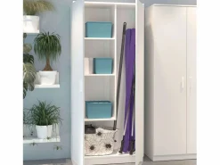 Hot Armario Escobero Multiusos 1 Estante Ajustable 180x80x35 cm Armario Oficina
