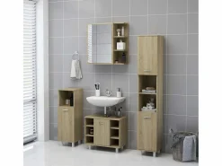 Armario espejo baño contrachapada color roble 62,5x20,5x64 cm ES844161 Accesorios De Cuarto De Baño|Espejo De Cuarto De Baño