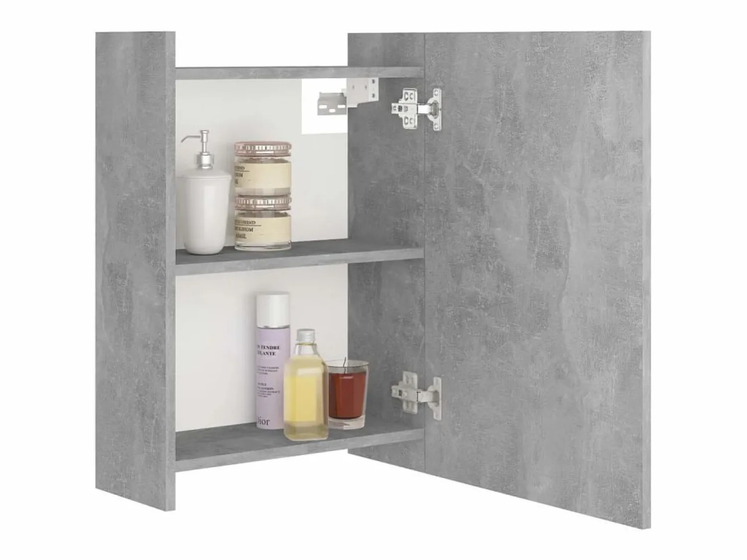 Online Armario espejo baño contrachapada hormigón 62,5x20,5x64 cm ES239742 Gris