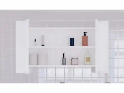 vidaxl Armario espejo de baño con luz LED acrílico 80x12x45 cm