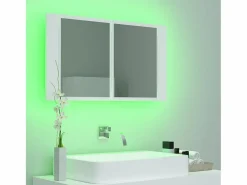 vidaxl Armario espejo de baño con luz LED acrílico 80x12x45 cm