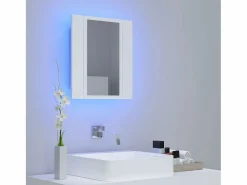 Armario espejo de baño con luz LED acrílico 40x12x45 cm ES265180