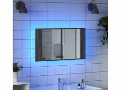 vidaxl Armario espejo de baño con luz LED acrílico 80x12x45 cm