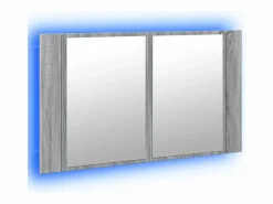 vidaxl Armario espejo de baño con luz LED acrílico 80x12x45 cm