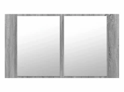vidaxl Armario espejo de baño con luz LED acrílico 80x12x45 cm