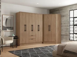 Clearance Vente-unique Armario esquinero de 2 puertas L101 cm color natural - AURALI Color natural claro