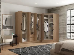 Clearance Vente-unique Armario esquinero de 2 puertas L101 cm color natural - AURALI Color natural claro