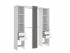 Vente-unique Armario extensible con cortina, ancho 110/178 cm, en color - LONAZA