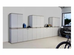 Hot Armario exterior Titanium 2 puertas , 4 estantes regulables, resina 70x176x41 cm Armario De Jardín