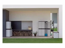 Armario exterior Titanium 2 puertas 4 estantes regulables 70x176x41 cm Negro