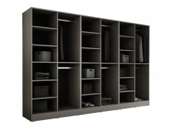 Outlet Armario: Platino / Vidrio Ranurado, 300 x 200 x 51 cm Gris