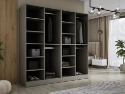 Sale Armario: Platino / Vidrio Ranurado, 200 x 200 x 51 cm Gris