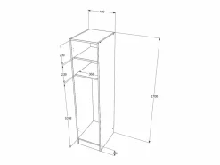 Armario haaus Pedro, 1 puerta, Roble Artisan/Antracita, 40 x 51 x 170 cm