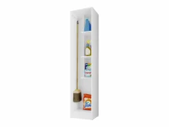 Clearance Armario hogar escobero Multiusos en Color (Alto 170 cm/Ancho 35 cm/Fondo 32 cm) - Buyqualia Blanco
