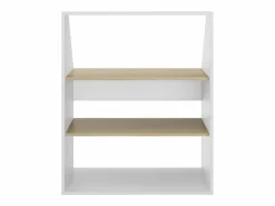 Online Vente-unique Armario inclinado para techo abuhardillado con 2 estantes blanco y natural - ADEZIO Color natural claro / Blanco