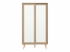 Best Armario infantil - 80 x 46 x 141,5 cm - con puertas correderas + barra - madera - natural Muebles Niño|Armario