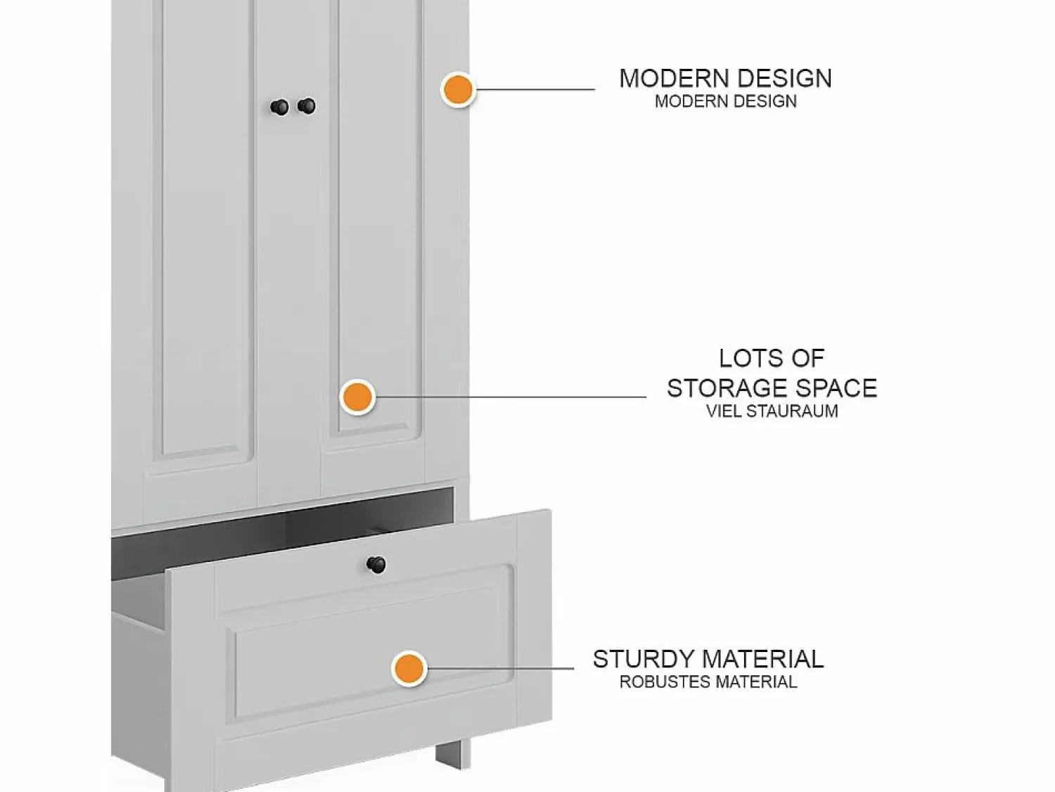 Outlet Armario infantil 83.3x53.4x187 ajaton Muebles Niño|Armario
