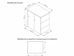 New Vente-unique Armario jardín acero galvanizado gris Medidas Ancho 120 x Prof. 80 x Alt. 131 cm - REIVAX Gris antracita