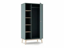 Discount duehome Armario juvenil Misty Breeze Verde Salvia - Oak Soft Gris