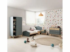 Discount duehome Armario juvenil Misty Breeze Verde Salvia - Oak Soft Gris