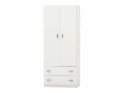 New Armario Juvenil Turín 2 Cajones Brillo 74x180 cm Blanco