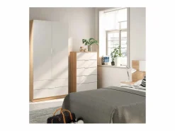 Armario Juvenil/Infantil Luca 2 puertas Roble Artesano/Blanco Mate 82x52x180 cm