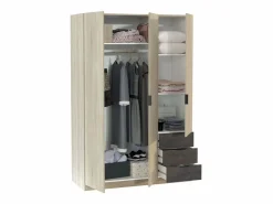 Hot Armario LC 3 puertas + 3 cajones roble/oxido 180x121x52 cm Armario