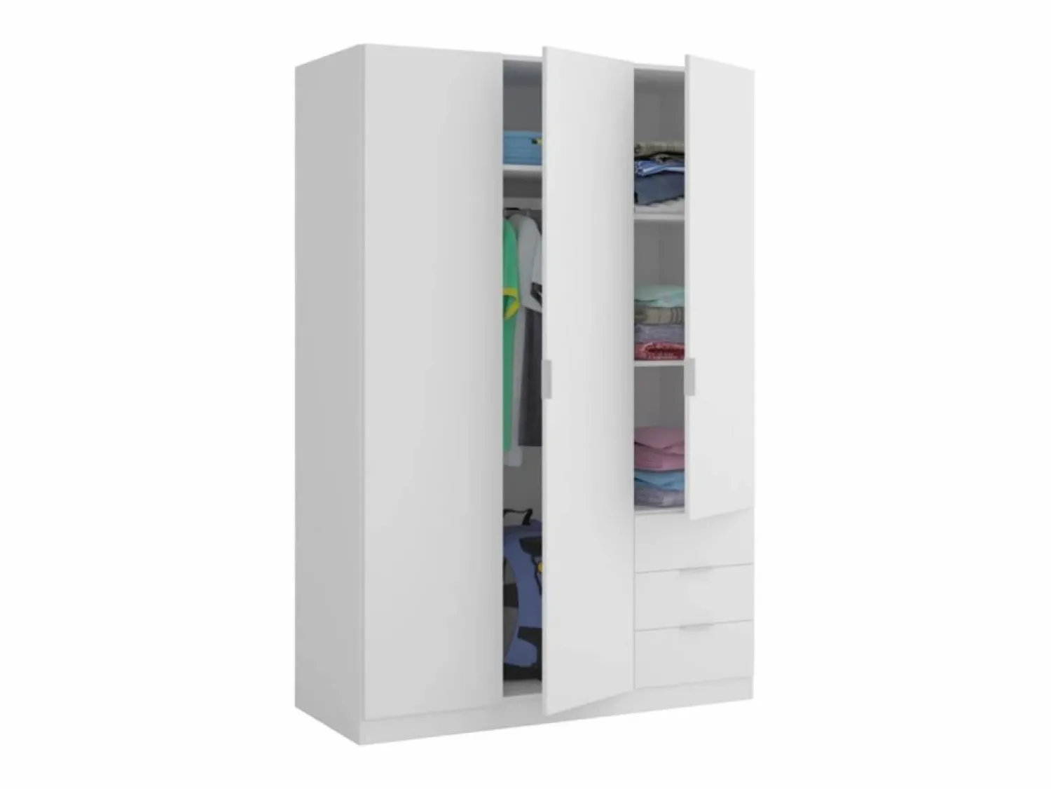 Loungitude Armario LC 3 puertas + 3 cajones 180x121x52 cm