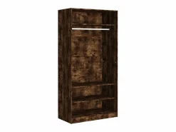 Armario madera contrachapada color roble ahumado 100x50x200 cm ES723775 Marru00f3n
