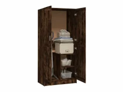 Best Armario madera contrachapada roble ahumado 82,5x51,5x180 cm ES571153 Marru00f3n
