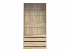 Clearance Armario madera contrachapada color roble Sonoma 100x50x200 cm Armario