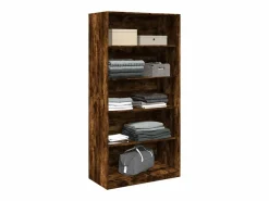 Clearance Armario madera contrachapada color roble ahumado 100x50x200 cm ES660985 Marru00f3n