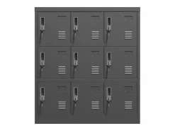 Clearance Armario metálico de 9 puertas, taquilla de almacenamiento segura para oficina, escuela y gimnasio, de metal, (90 x 40 x 100 cm) Armario Oficina