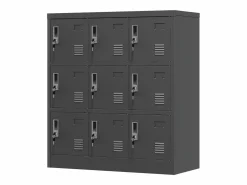 Clearance Armario metálico de 9 puertas, taquilla de almacenamiento segura para oficina, escuela y gimnasio, de metal, (90 x 40 x 100 cm) Armario Oficina