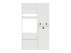 Best Merax Armario moderno - 105 x 38 x 180 cm - con espejo + ganchos ajustables + 1 puerta + 2 cajones + banco - aglomerado - Blanco