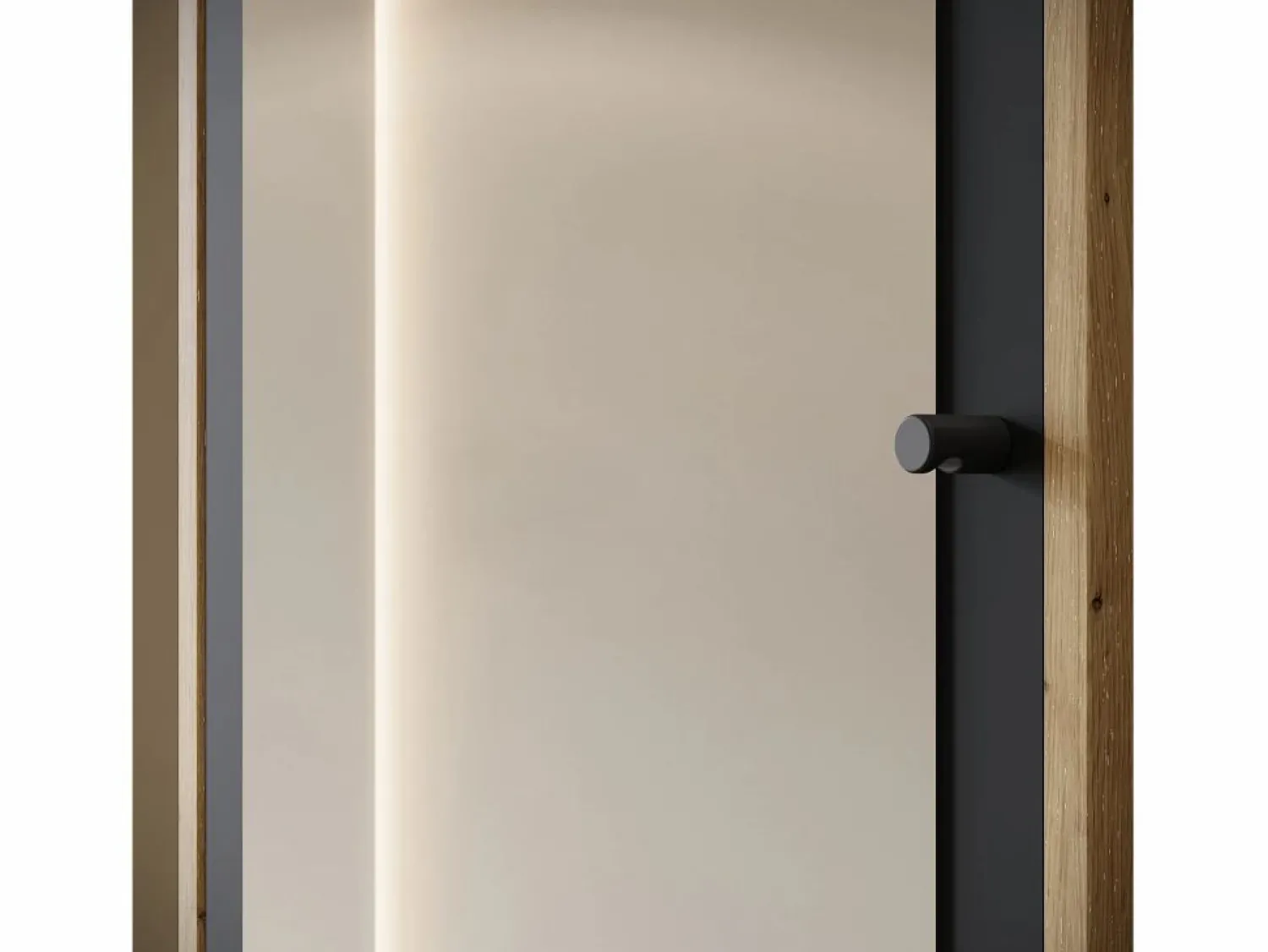 Armario moderno 90 cm armario de entrada con espejo estantes y barra mate artisan grafito negro