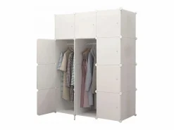 New ARMARIO MODULAR VESTIDOR ARMARIOS ESTANTERÍA ESTANTE ORGANIZADOR DE ROPA XL Blanco