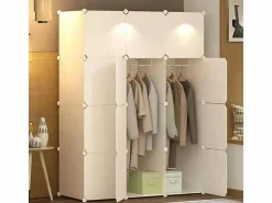 New ARMARIO MODULAR VESTIDOR ARMARIOS ESTANTERÍA ESTANTE ORGANIZADOR DE ROPA XL Blanco