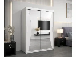 Best Abiks Möbel ARMARIO MONACO DE PUERTAS CORREDERAS 200/150/62 2 puertas (blanco/blanco) Blanco / Plateado