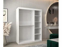 Best Abiks Möbel ARMARIO MONACO DE PUERTAS CORREDERAS 200/150/62 2 puertas (blanco/blanco) Blanco / Plateado