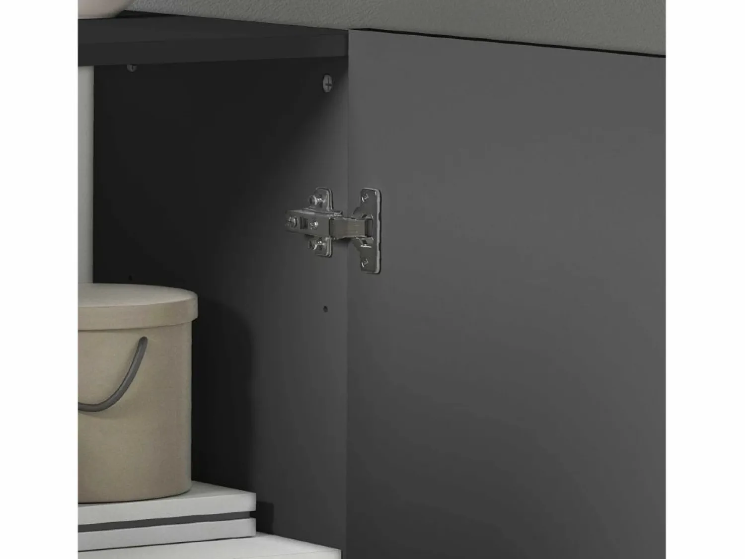 New Armario multiusos Easy con 2 puertas, color antracita mate, 79,20 x 38 x 86 cm Armario Oficina
