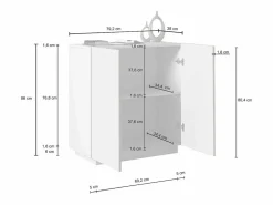 Armario multiusos Easy con 2 puertas mate 79,20x38x86 cm